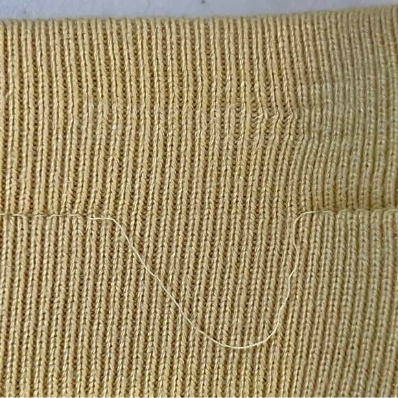 Escada Cotton Knit Buttery Yellow & White Polka Dot Pull On Skirt EU Size 36=S - Picture 12 of 13